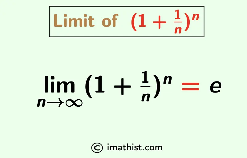Limit of (1+1/n)^n as n approaches ∞